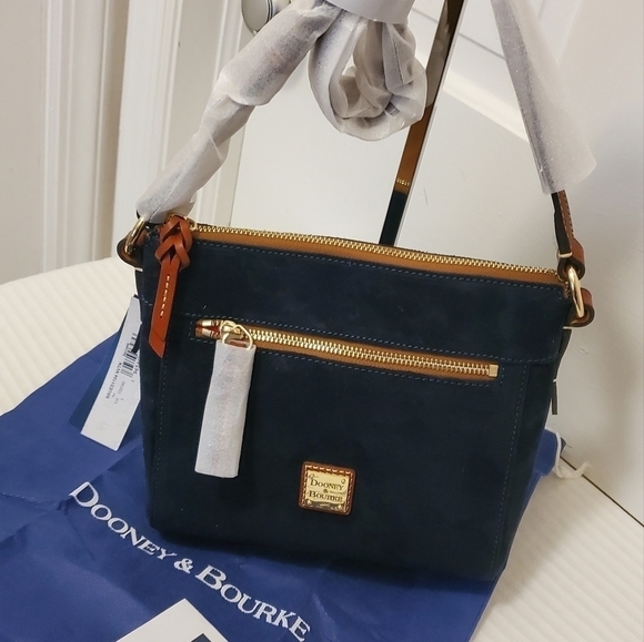 NWT Dooney & Bourke Navy Suede Allison Crossbody Retail $238, Classic, Casual - Picture 2 of 10